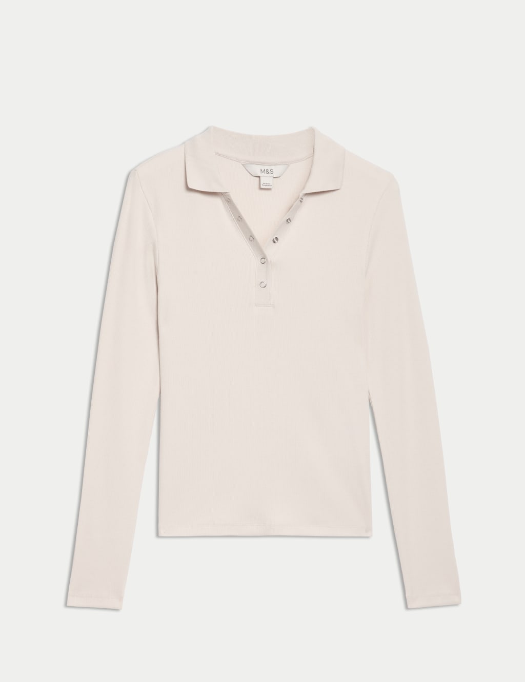 Cotton Rich Ribbed Collared Polo Top M S Collection M S