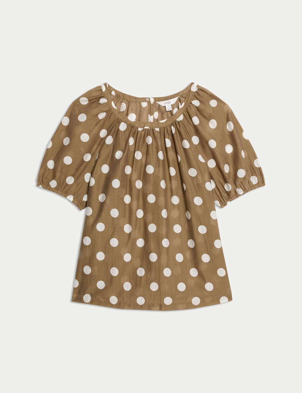 Lyocell Rich Printed Crew Neck Blouse 2 of 6