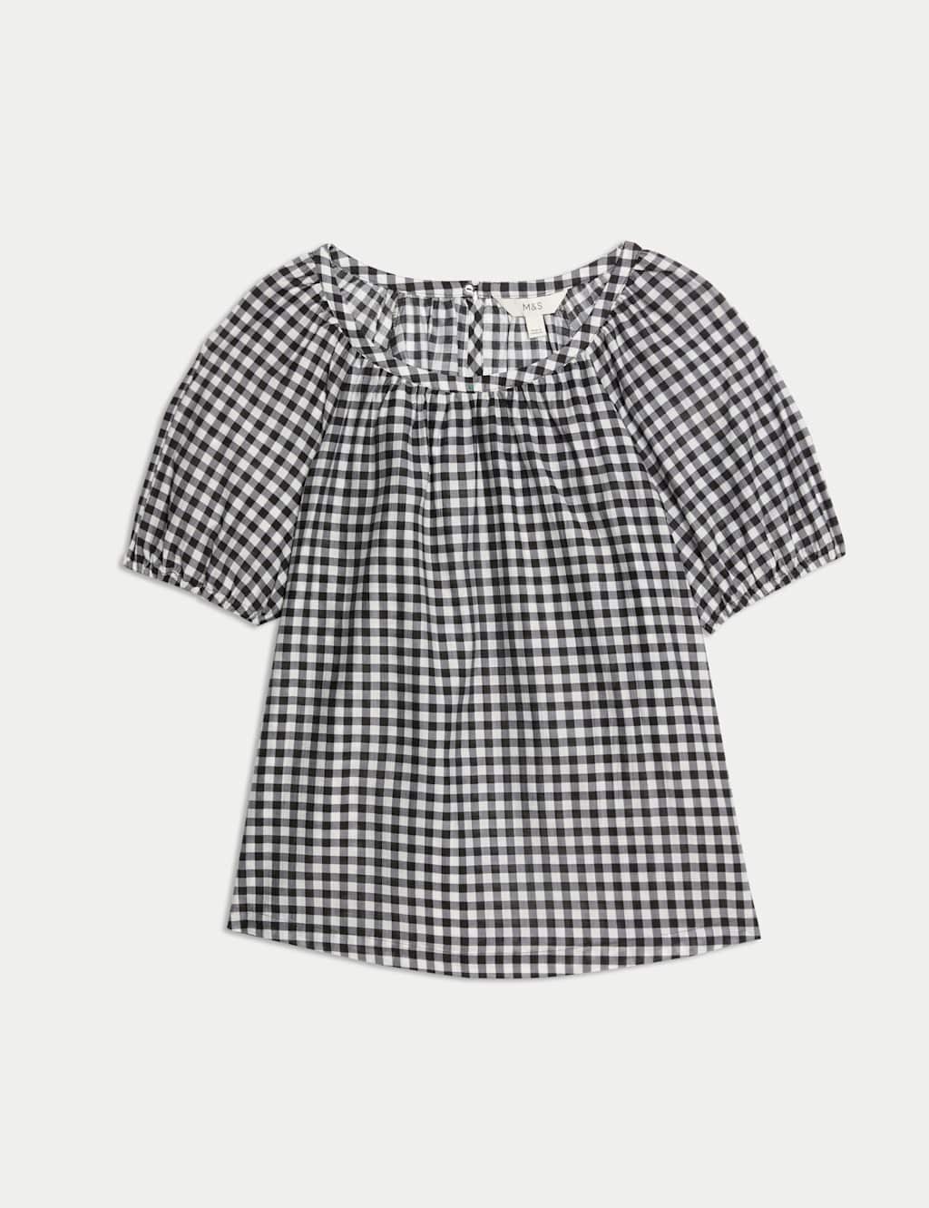 Lyocell Rich Printed Crew Neck Blouse 2 of 5