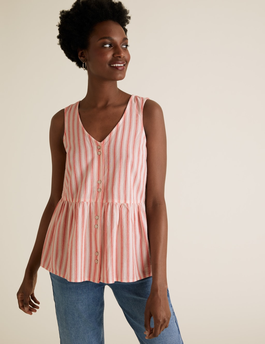 Striped peplum top 2025
