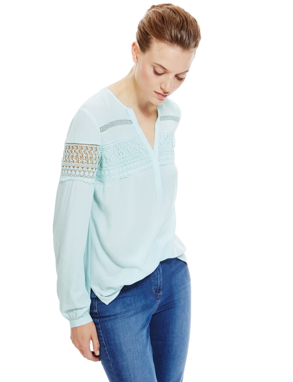 Lace Trim Boho Blouse 1 of 4