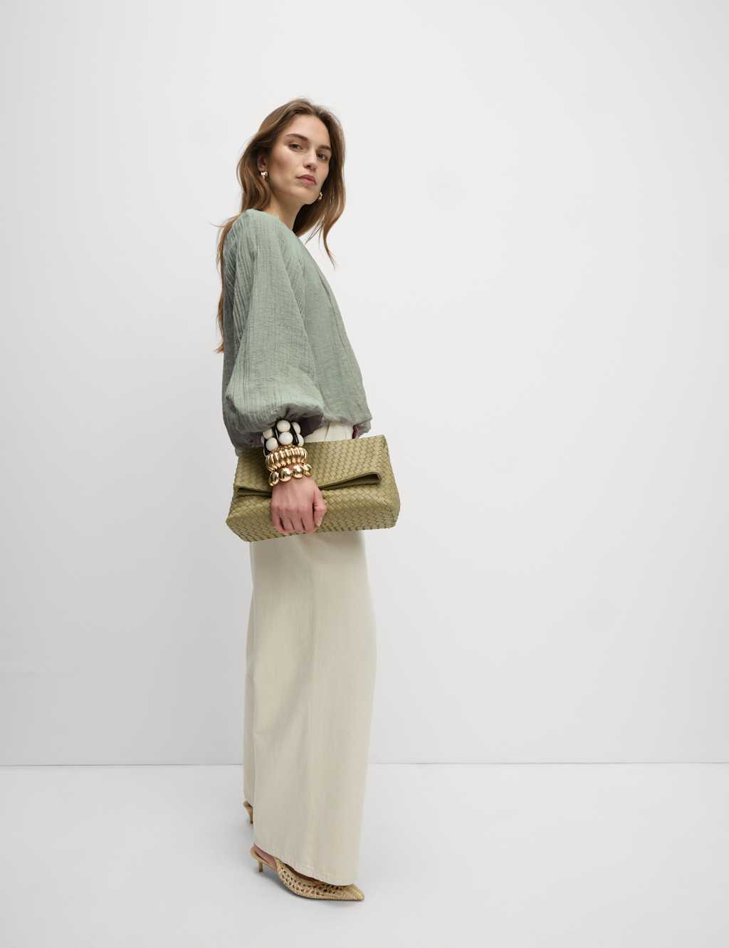 Lyocell Rich Textured Bubble Hem Blouse 4 of 10