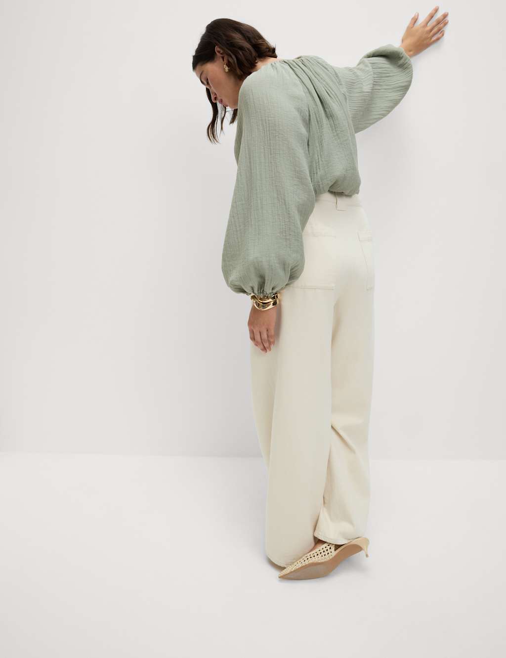 Lyocell Rich Textured Bubble Hem Blouse 9 of 10