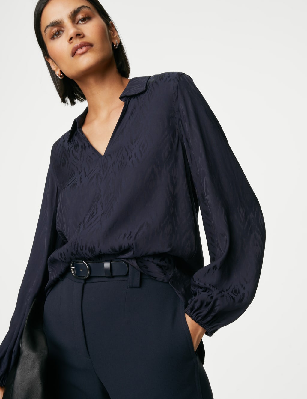 Jacquard Collared Relaxed Shirt 3 of 5