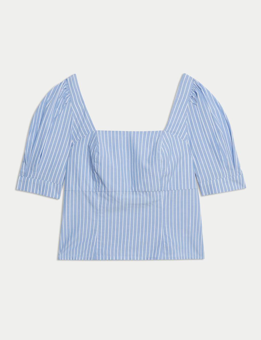 Pure Cotton Striped Square Neck Slim Fit Top 2 of 7