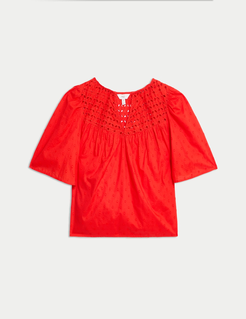 Pure Cotton Broderie Textured Blouse 2 of 6