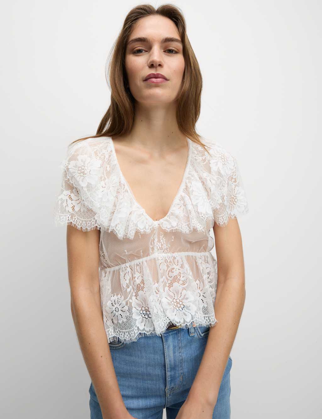Lace Ruffle Blouse 3 of 7