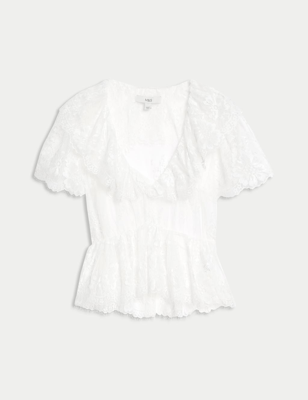 Lace Ruffle Blouse 2 of 7