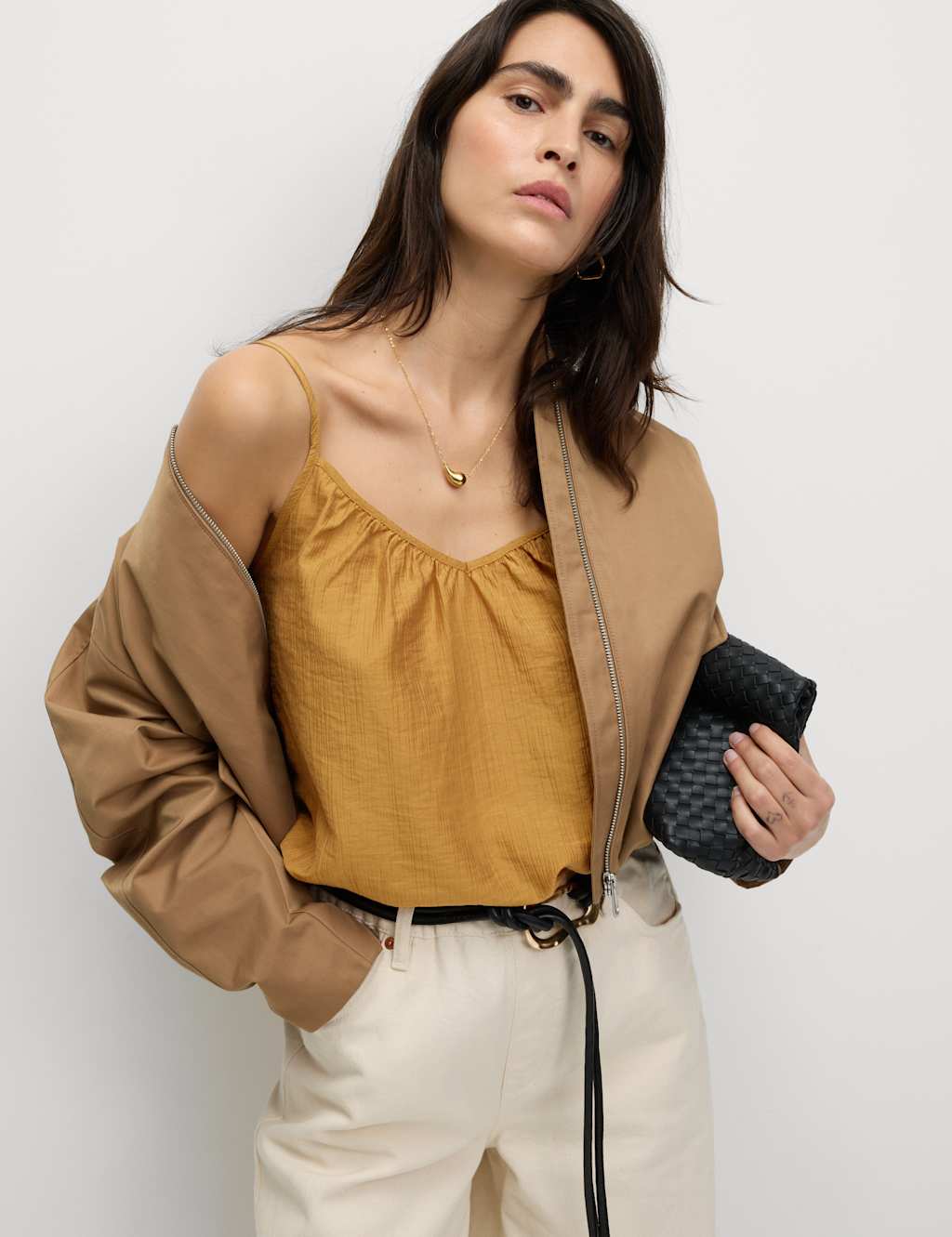 Lyocell Rich V-Neck Cami Top 1 of 5