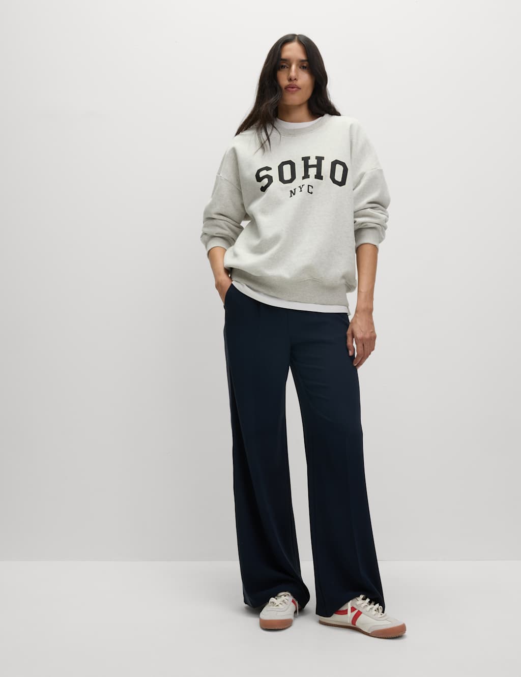 Cotton Rich Slogan Crew Neck Sweatshirt 3 of 4