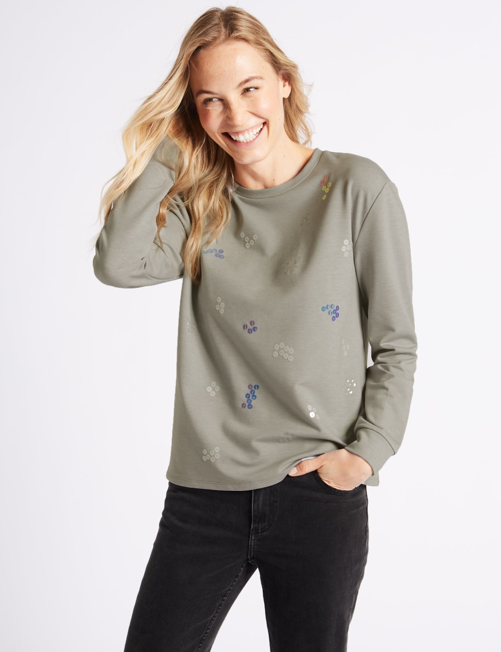 Embellished Long Sleeve Sweatshirt M S Collection M S