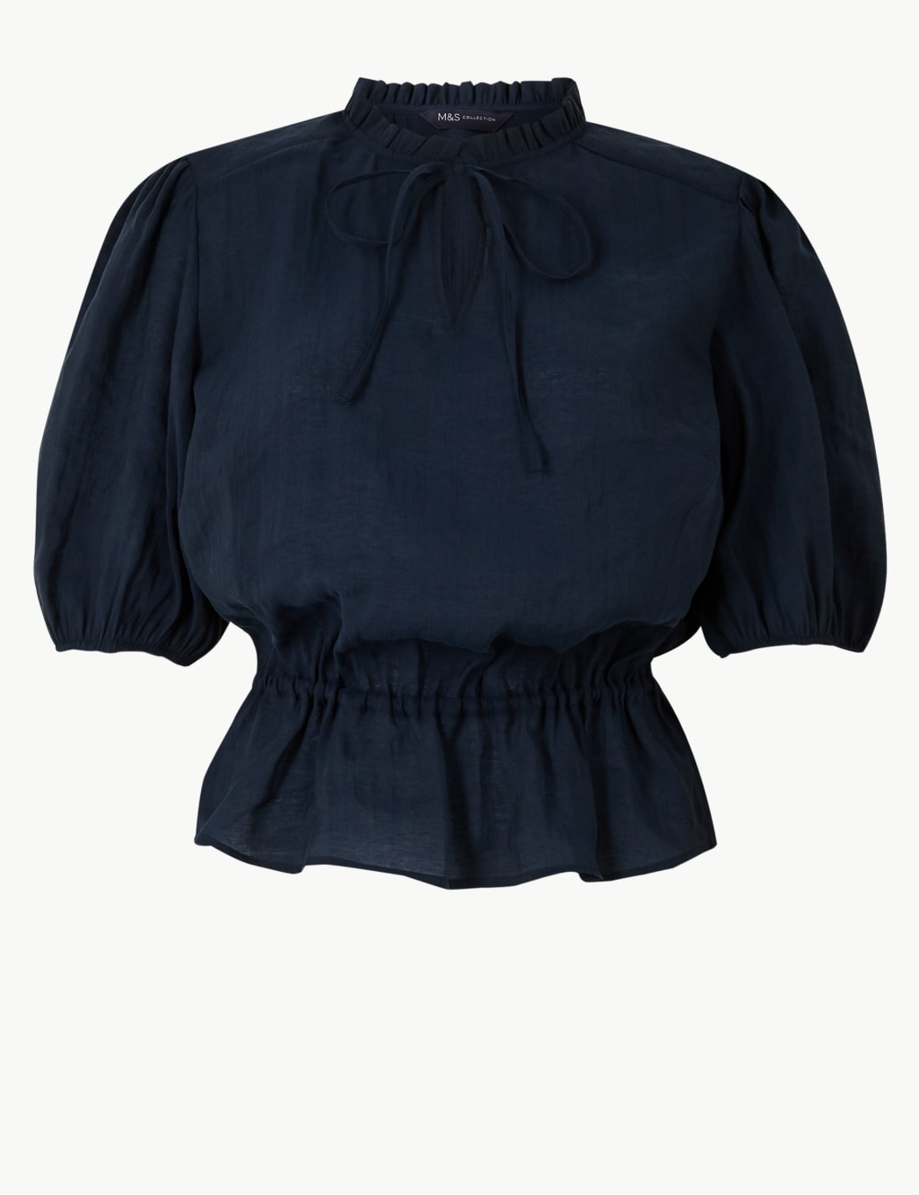 Tie Neck Ruched Waist Blouse 2 of 4