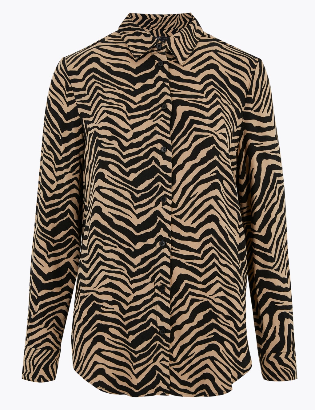 Zebra Print Longline Long Sleeve Shirt 2 of 4