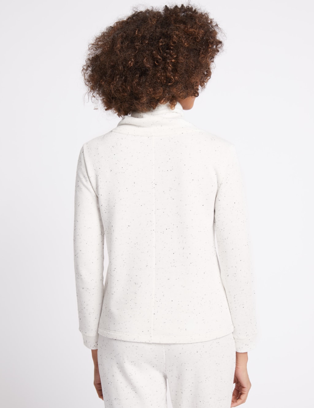 Cotton Blend Lace up Turtle Neck Sweatshirt 4 of 5
