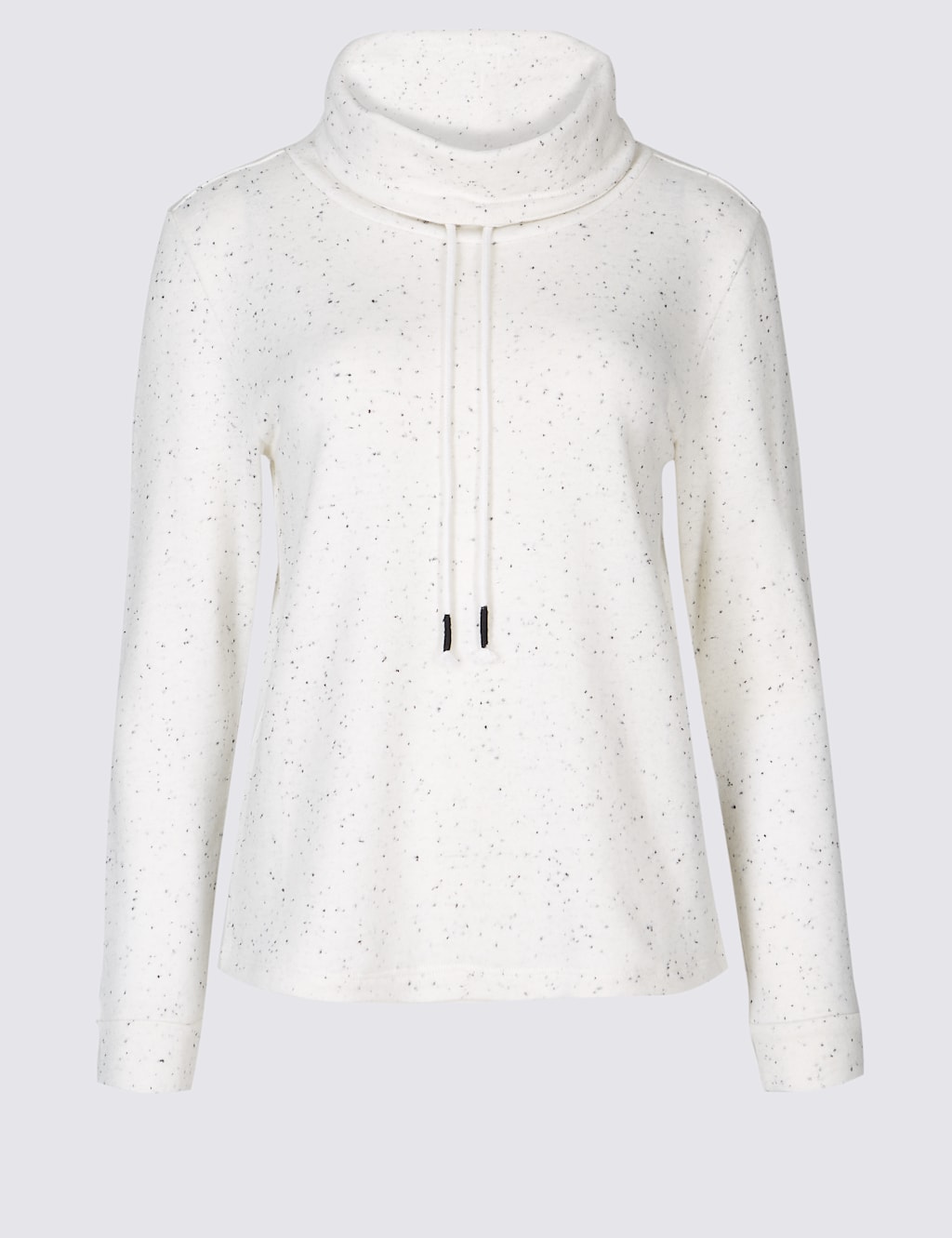 Cotton Blend Lace up Turtle Neck Sweatshirt 2 of 5