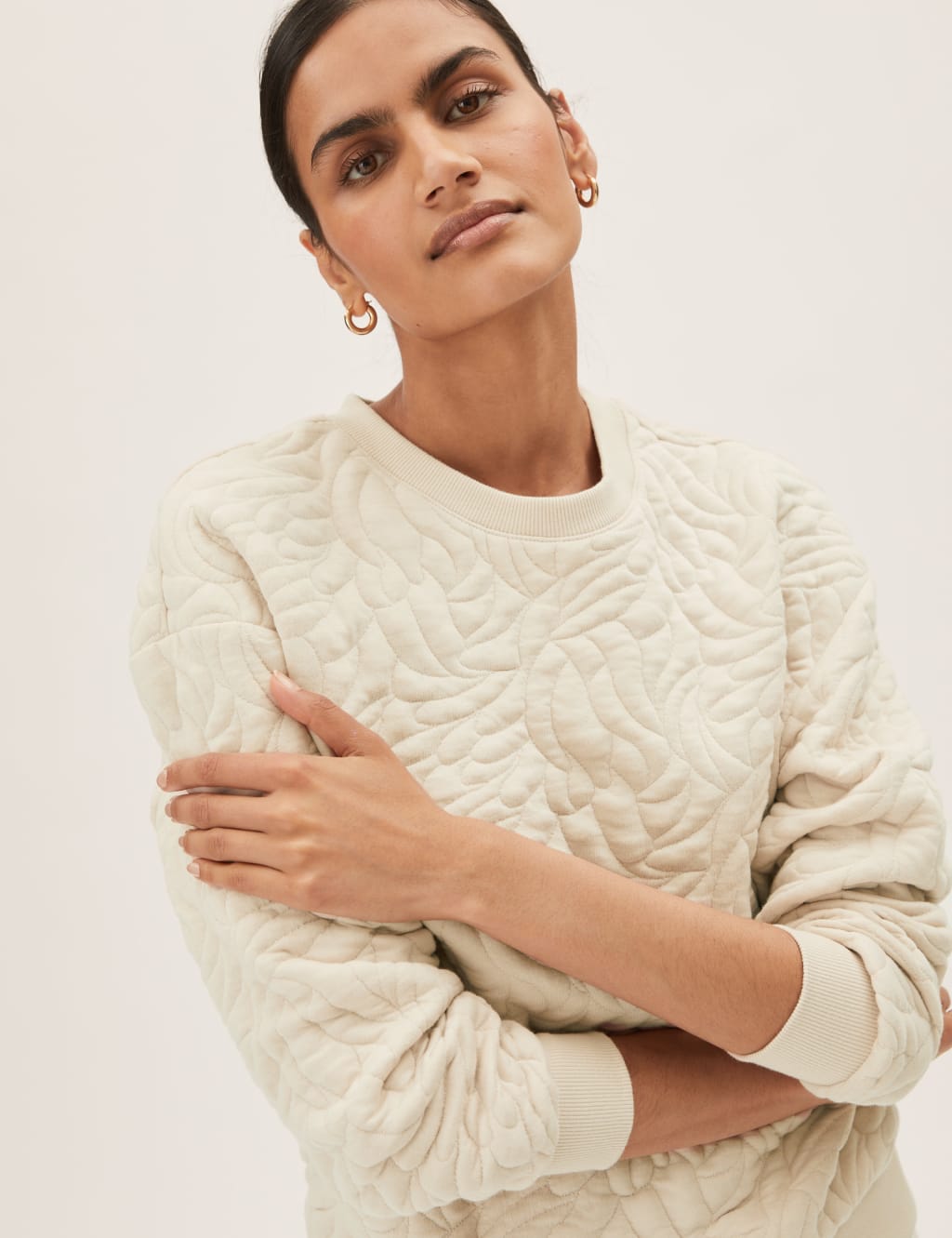 Quilted sweatshirt women outlet