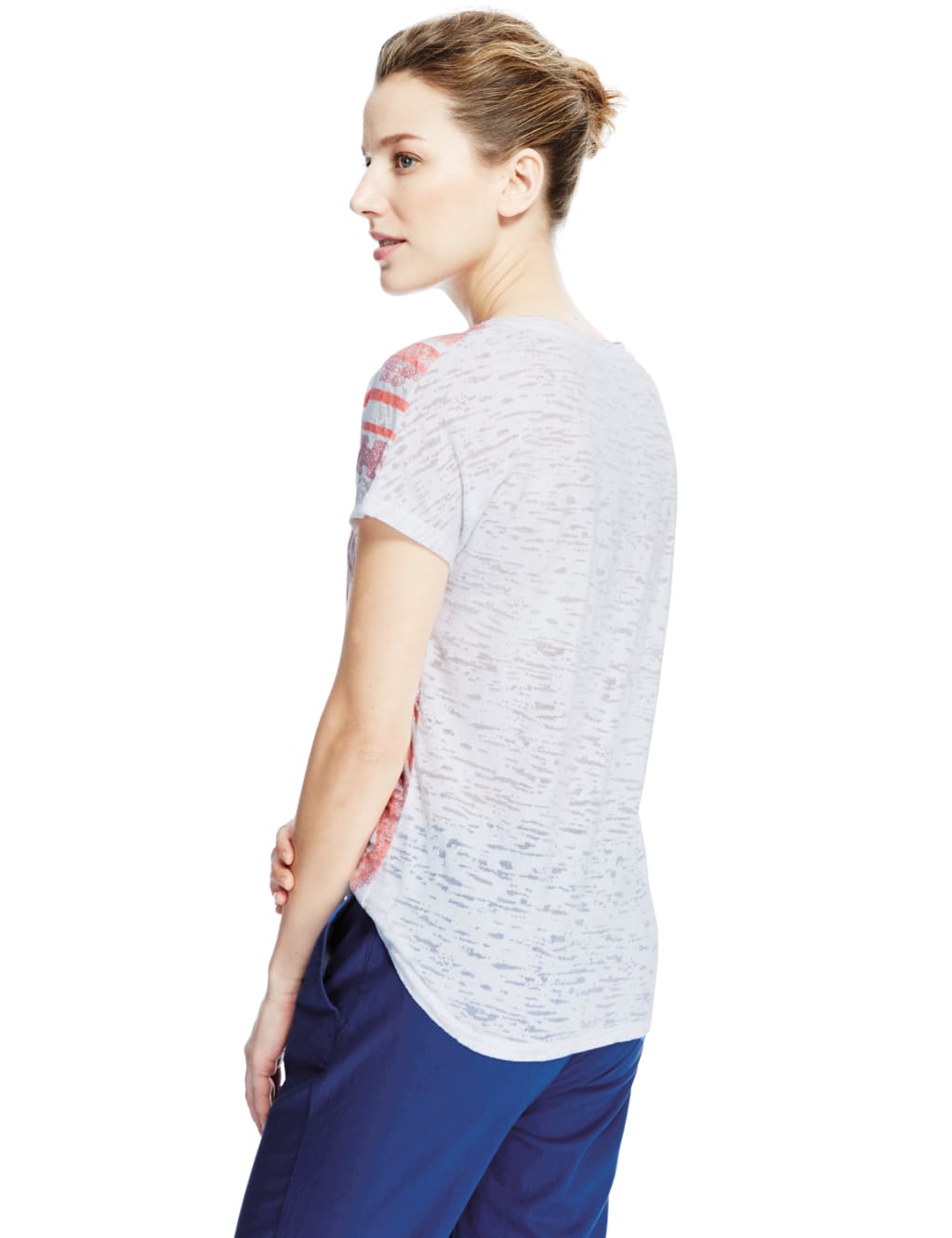 Burnout Print Diamond Placement T-Shirt 4 of 4