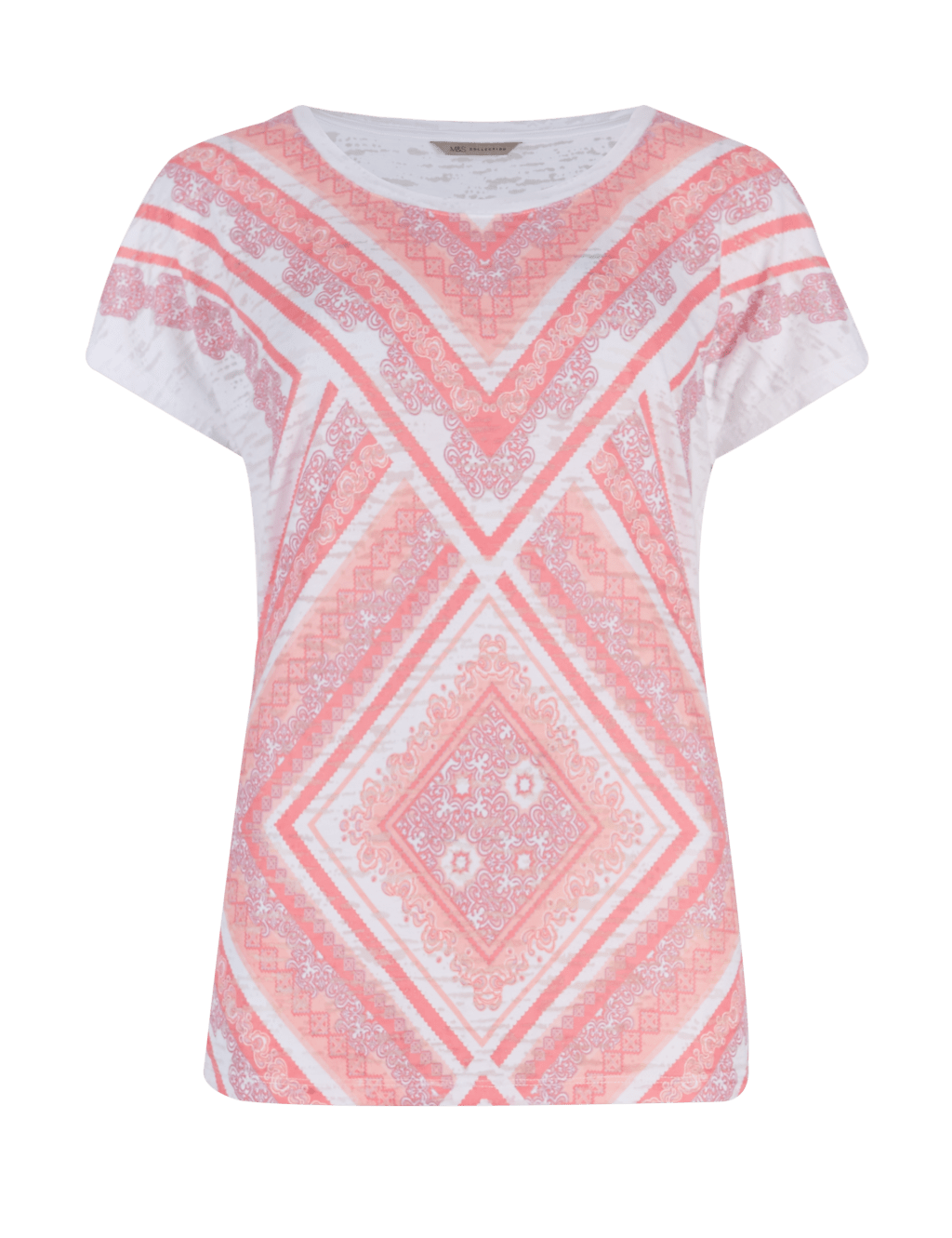 Burnout Print Diamond Placement T-Shirt 2 of 4
