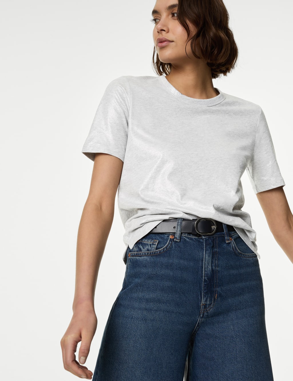 Pure Cotton Metallic T-Shirt 1 of 6