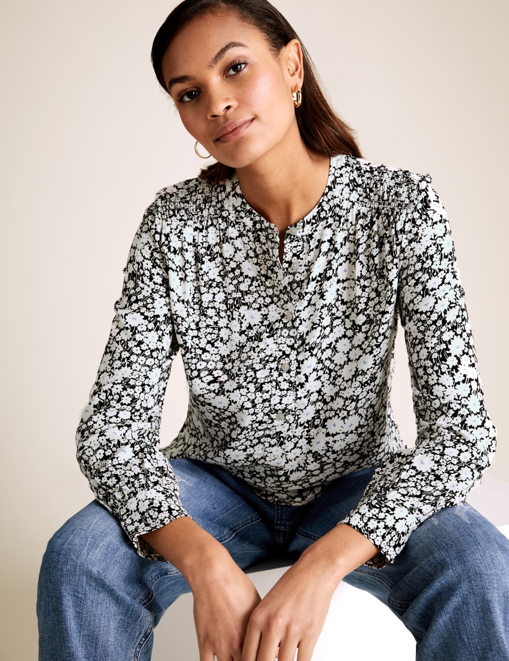 Ditsy Floral Long Sleeve Blouse 1 of 4