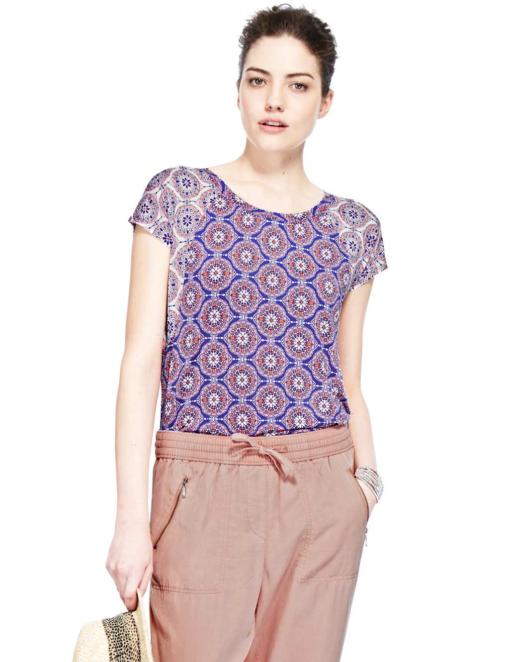 Mosaic Print Short Sleeve T-Shirt 1 of 4