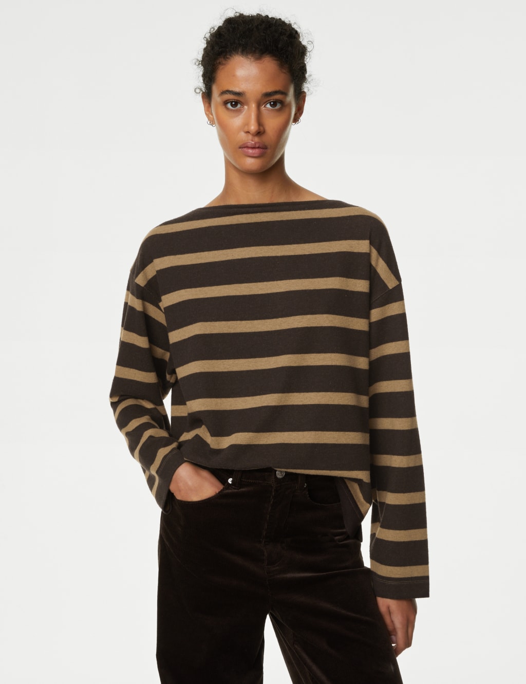 Striped Brushed Cosy Top 1 of 4