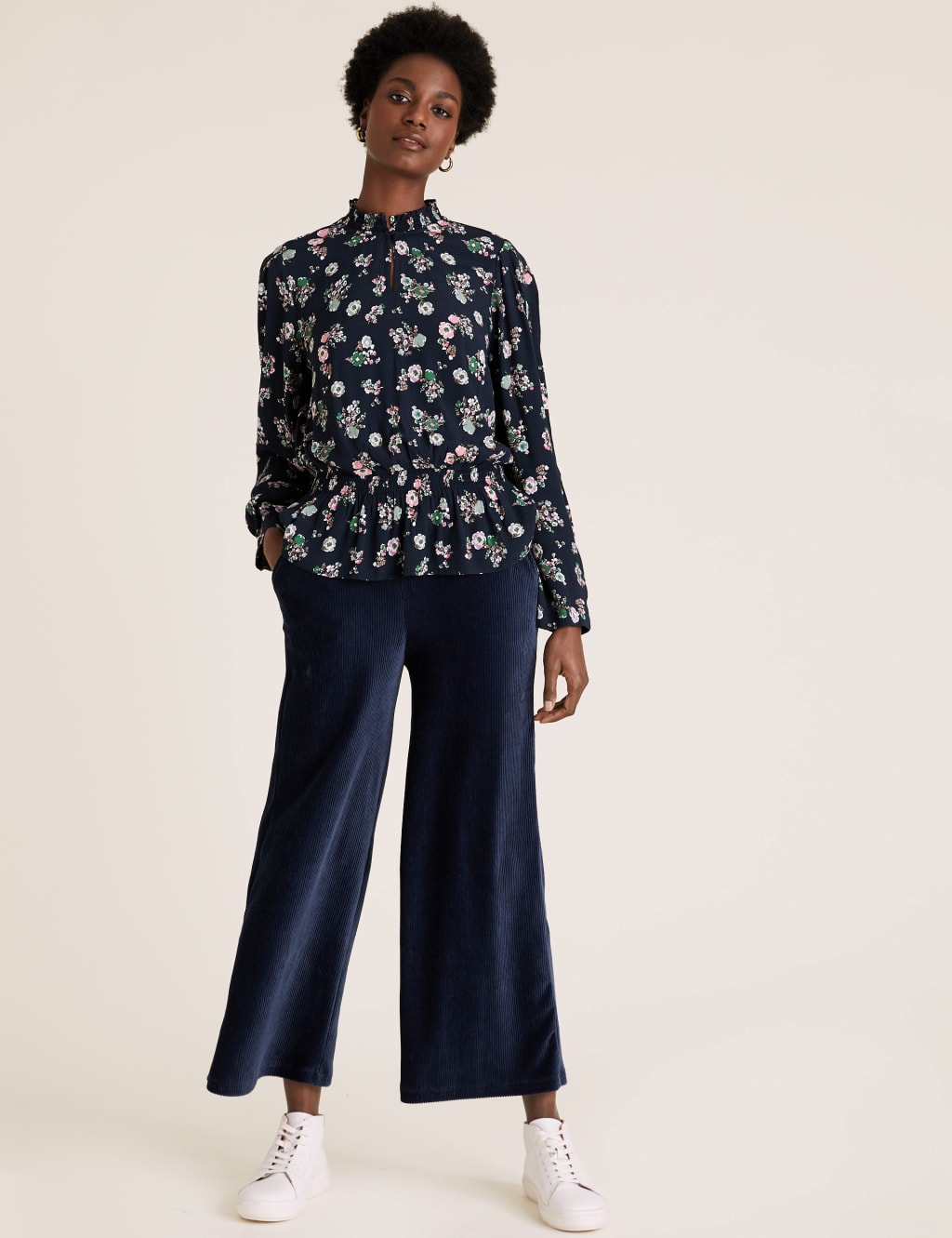 High neck peplum top deals