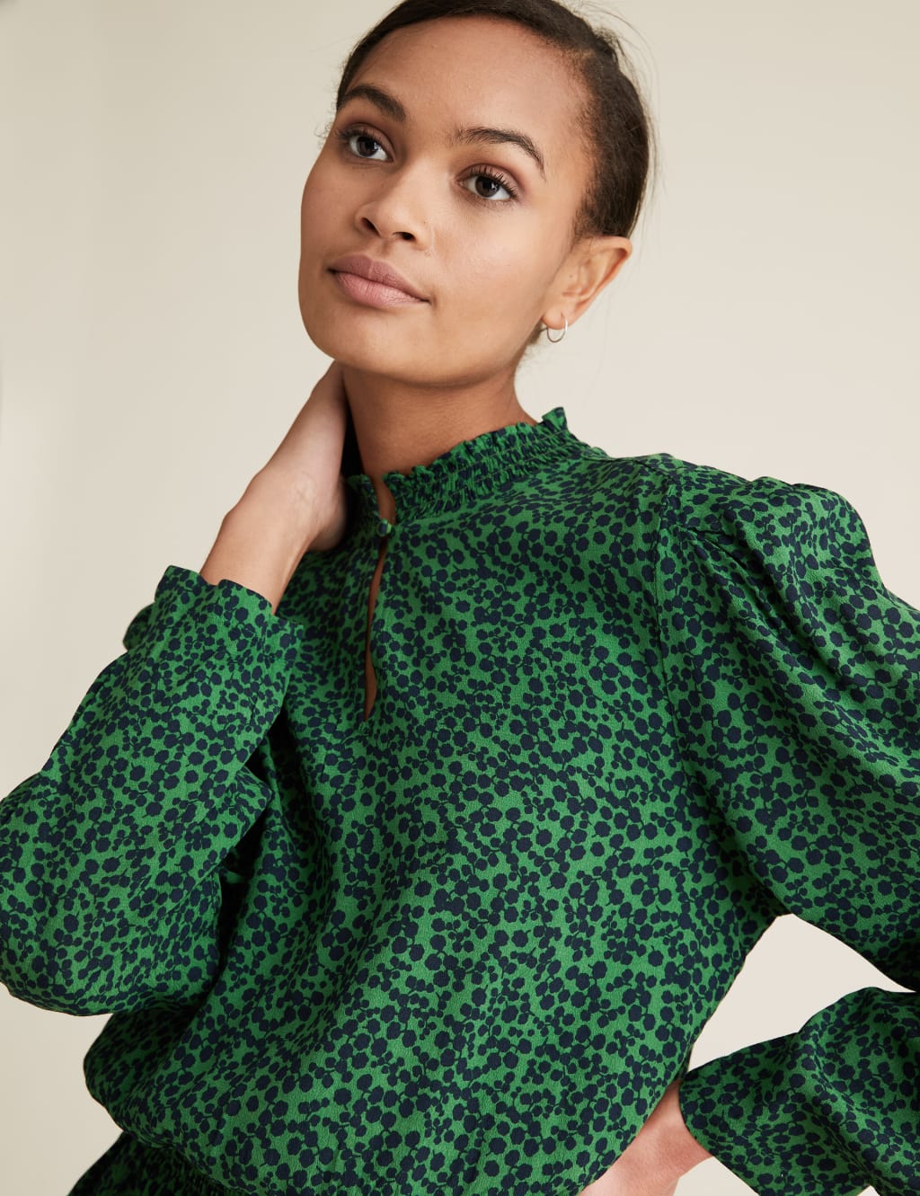 High neck peplum top outlet
