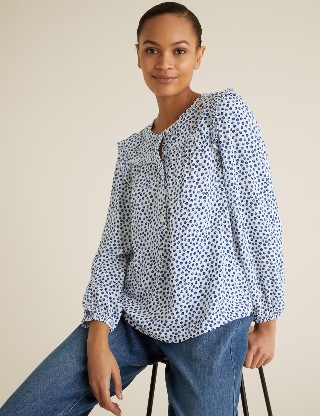 M&s polka dot blouse hot sale