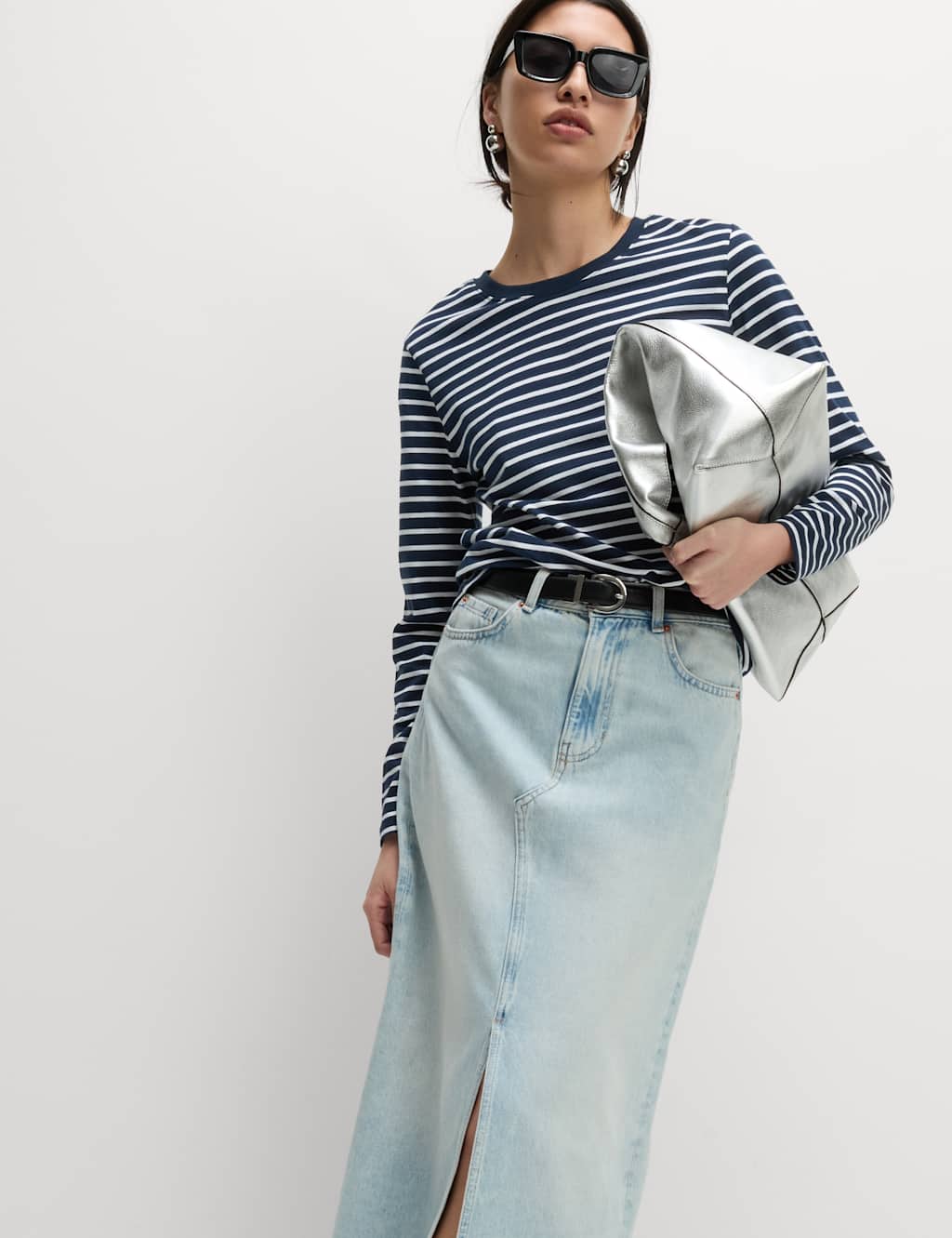 Pure Cotton Striped Crew Neck T-Shirt 4 of 5