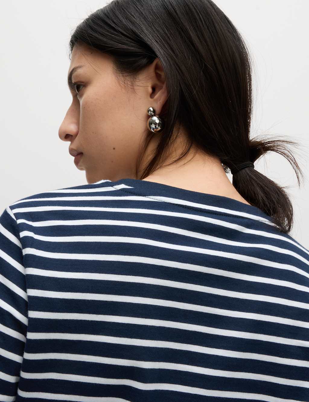 Pure Cotton Striped Crew Neck T-Shirt 5 of 5