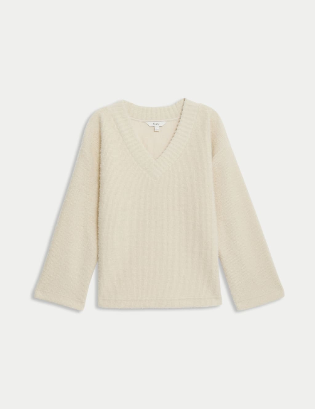 Oversized Cosy Textured V Neck Sweatshirt M S Collection M S