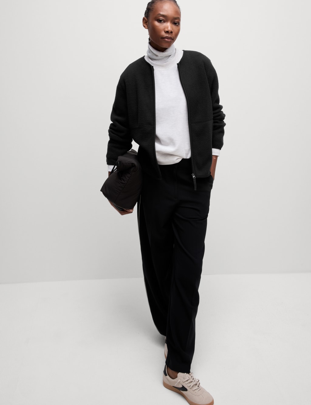 Crew Neck Zip Up Sweatshirt M S Collection M S