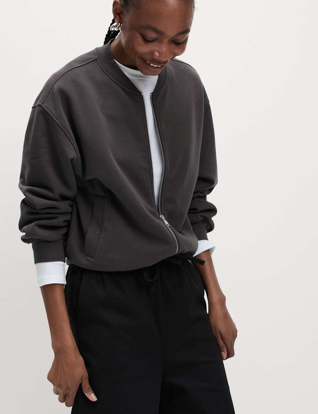 Pure Cotton Zip Through Sweatshirt 3 of 6