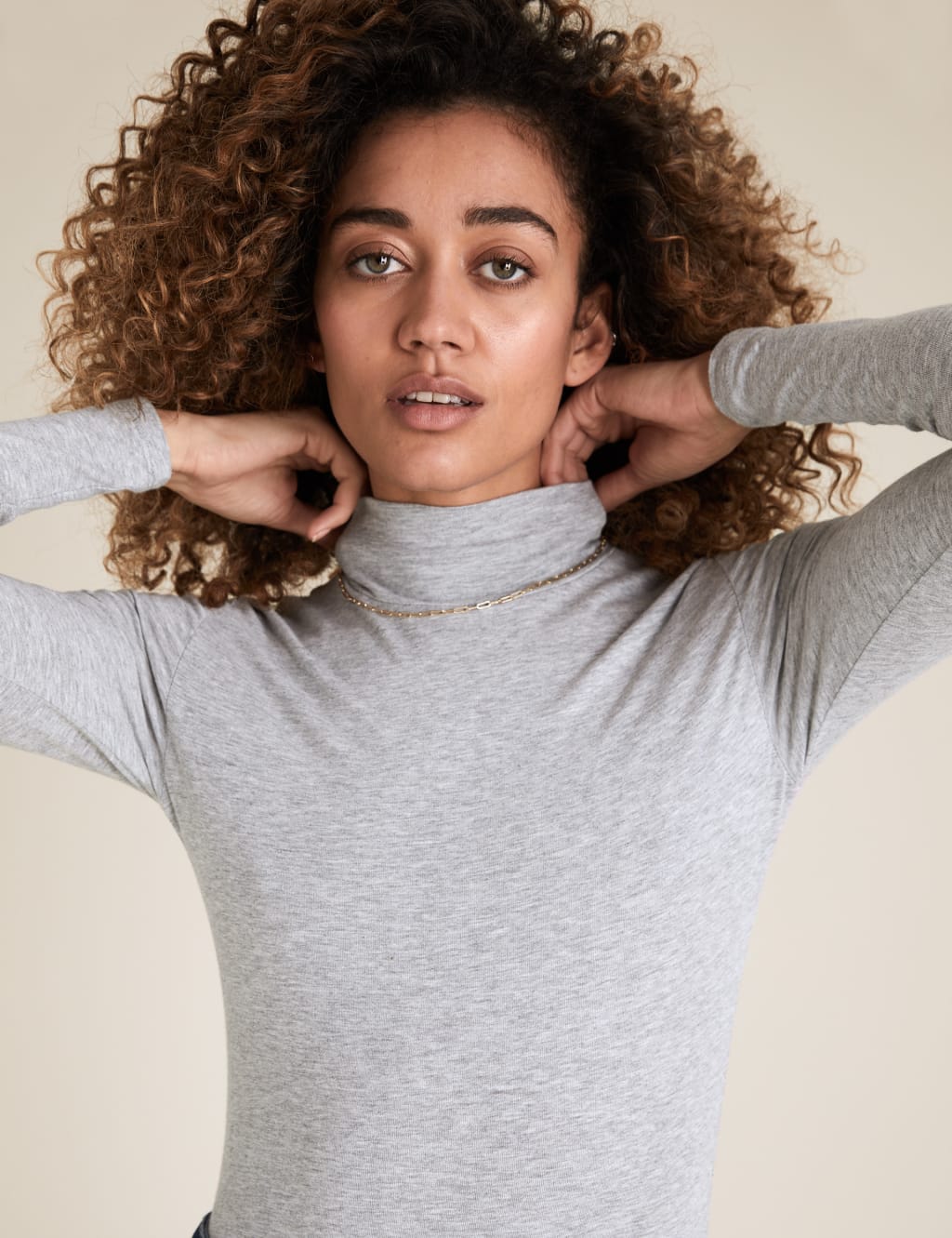 Cotton Funnel Neck Fitted Bodysuit 4 of 5