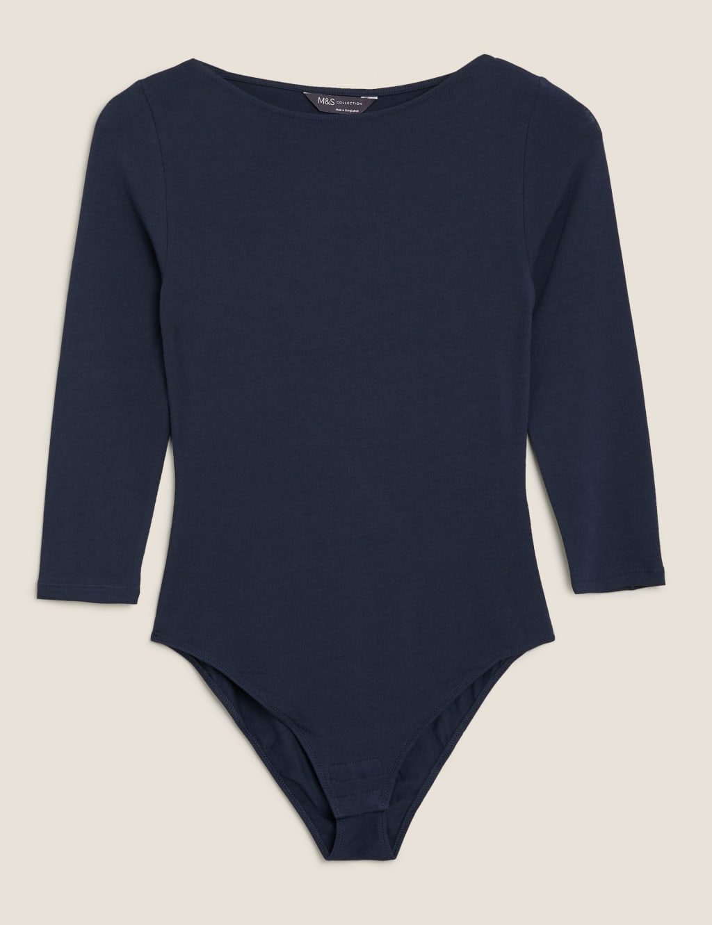 Cotton Striped Slash Neck Fitted Bodysuit 2 of 5
