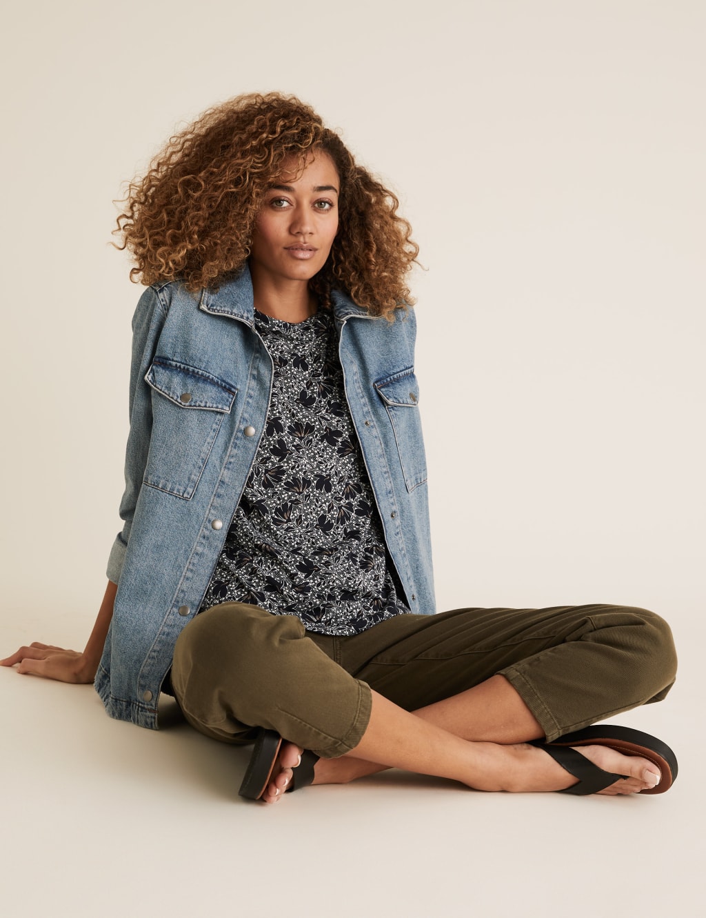 2 Pack Floral Relaxed T-Shirts 1 of 5