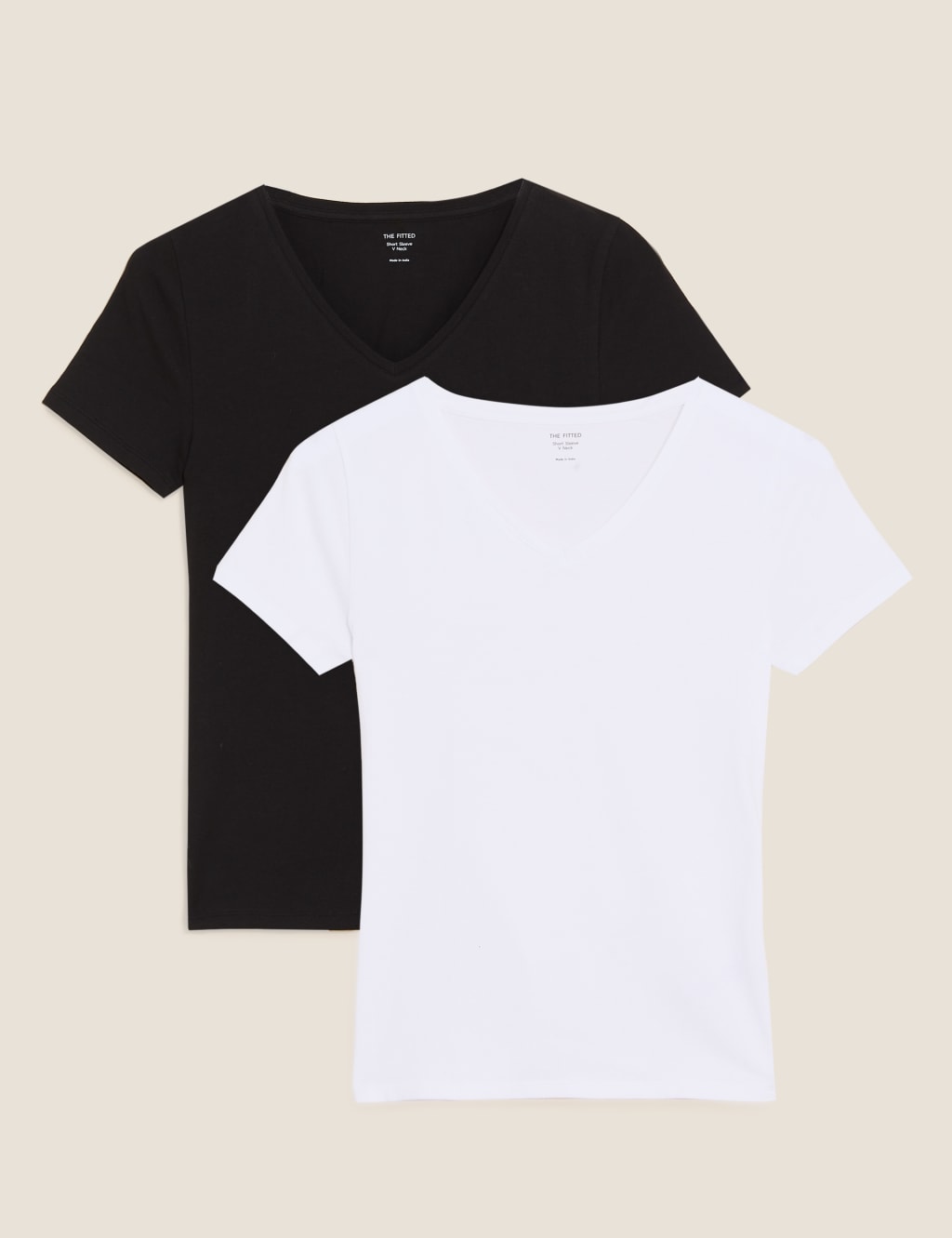 2 Pack Cotton Rich Fitted Tops 1 of 6