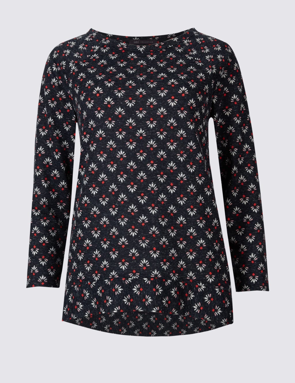 Printed Round Neck 3/4 Sleeve T-Shirt 2 of 5
