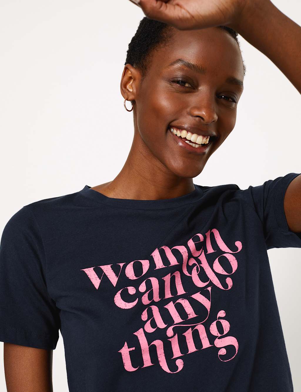 Pure Cotton Slogan Straight Fit T-Shirt 1 of 4