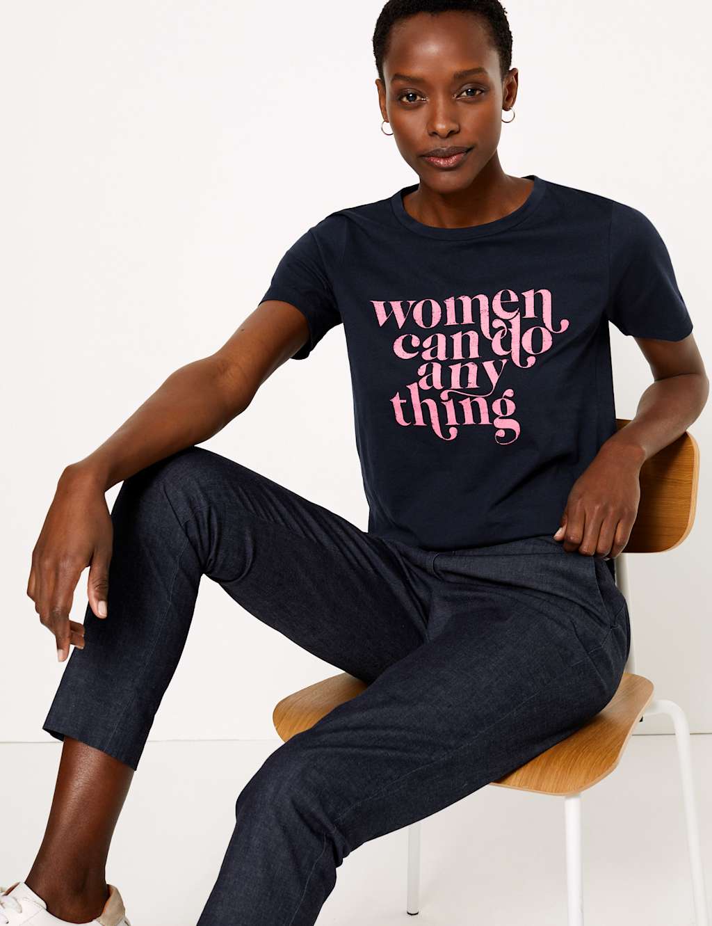 Pure Cotton Slogan Straight Fit T-Shirt 3 of 4