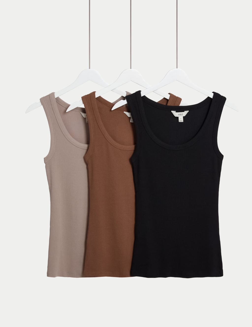 3pk Cotton Rich Ribbed Vest 1 of 5