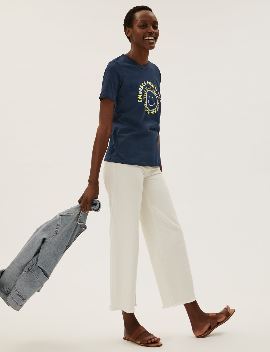 Pure Cotton Slogan Straight Fit T-Shirt 1 of 4