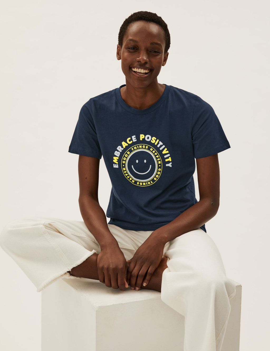 Pure Cotton Slogan Straight Fit T-Shirt 4 of 4