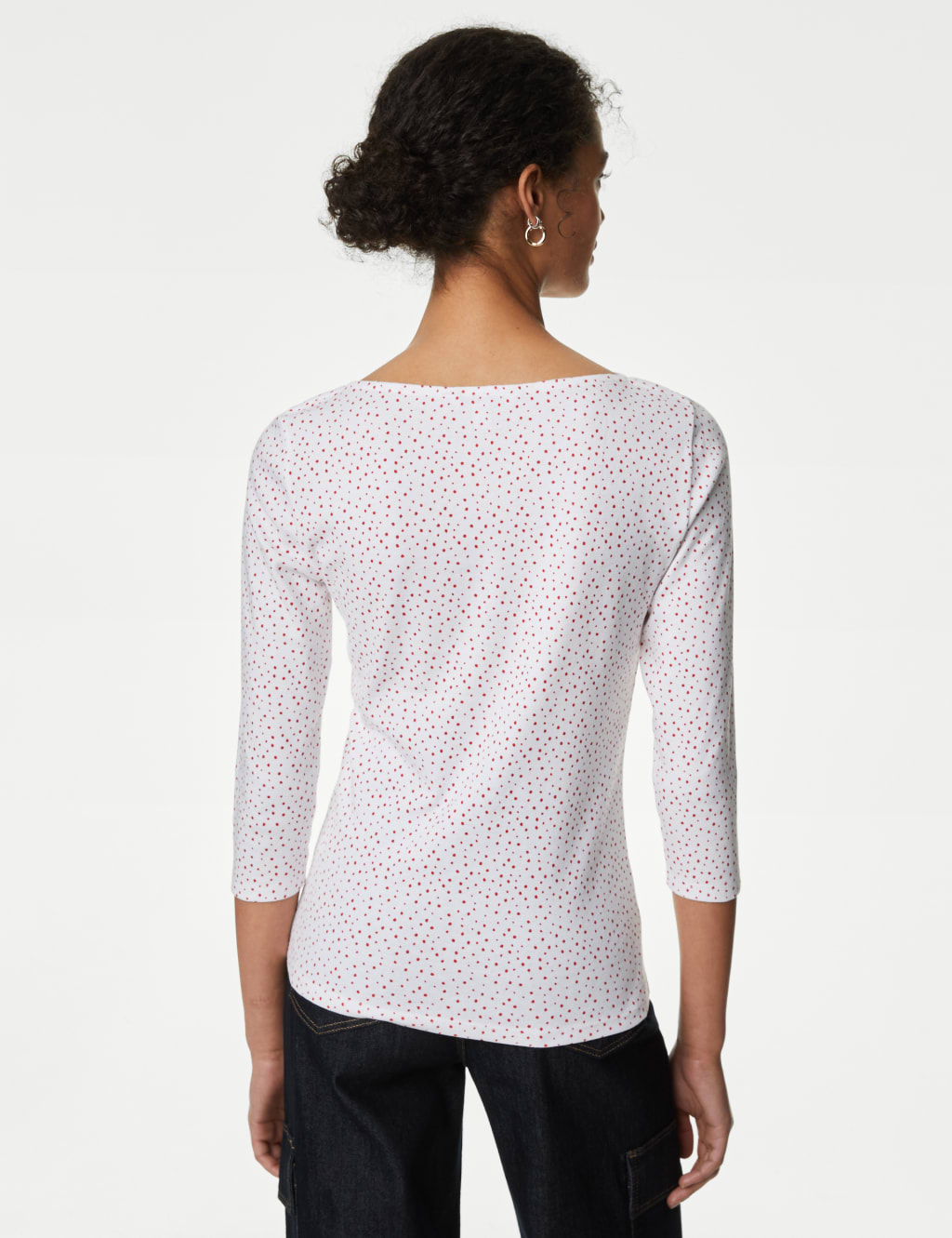 Pure Cotton Printed Slim Fit Slash Neck Top 5 of 5