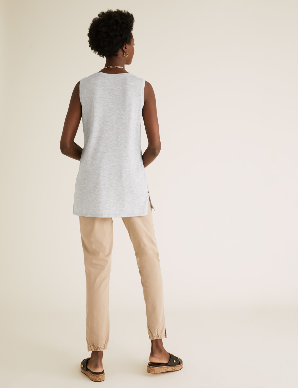 Crew Neck Relaxed Longline Vest Top 4 of 6
