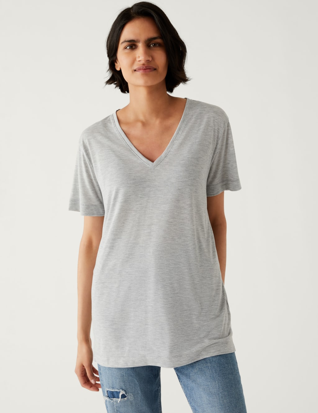 Relaxed Longline T Shirt M S Collection M S