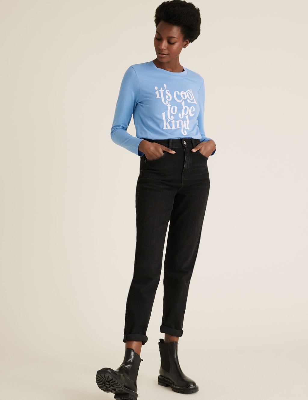 Pure Cotton Slogan Straight Fit Top 3 of 4