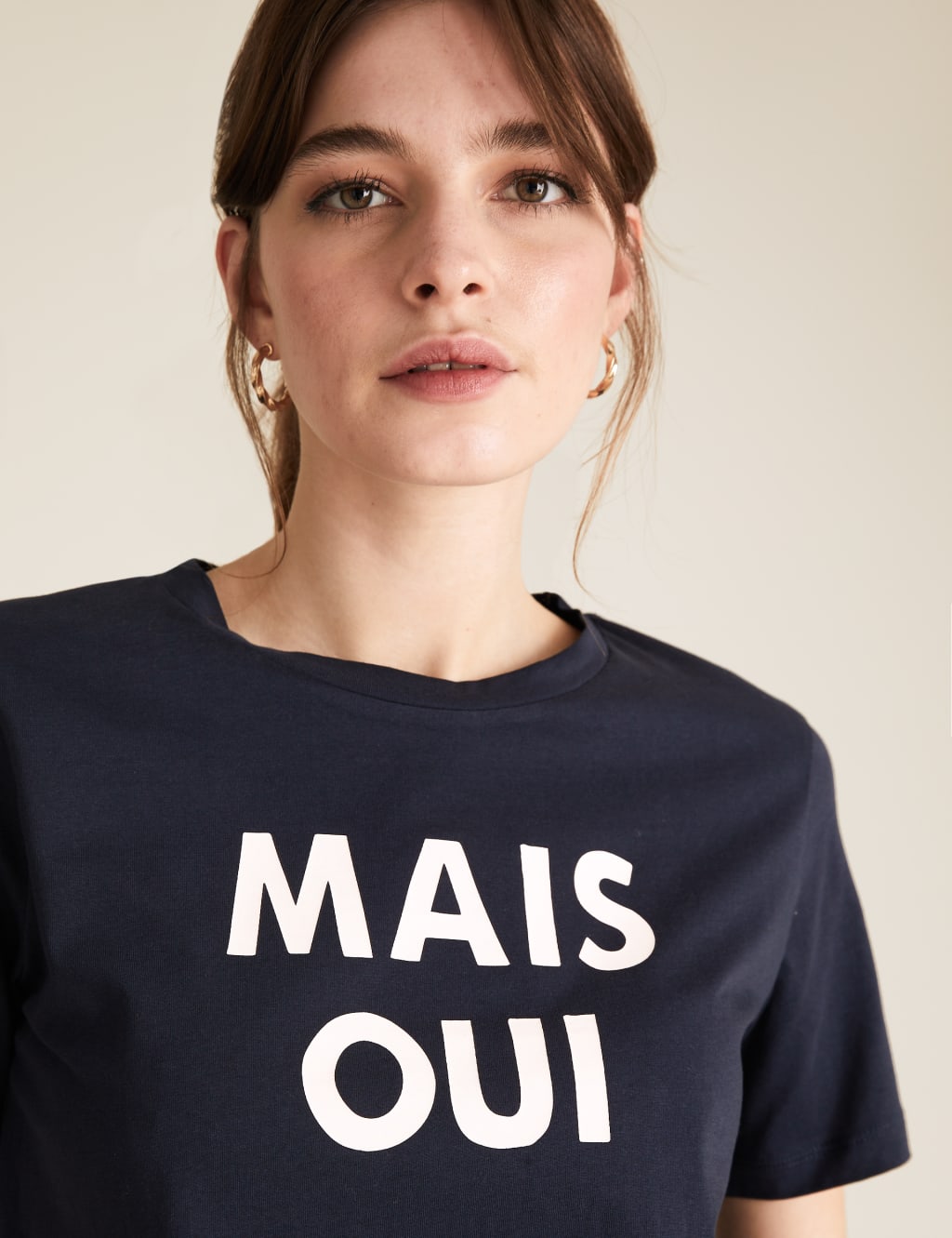 Pure Cotton Slogan Straight Fit T-Shirt 1 of 4