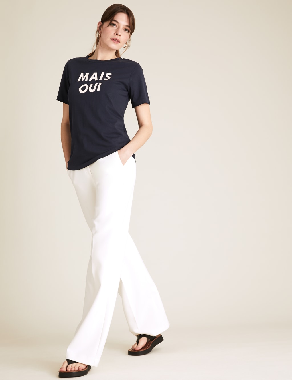 Pure Cotton Slogan Straight Fit T-Shirt 3 of 4